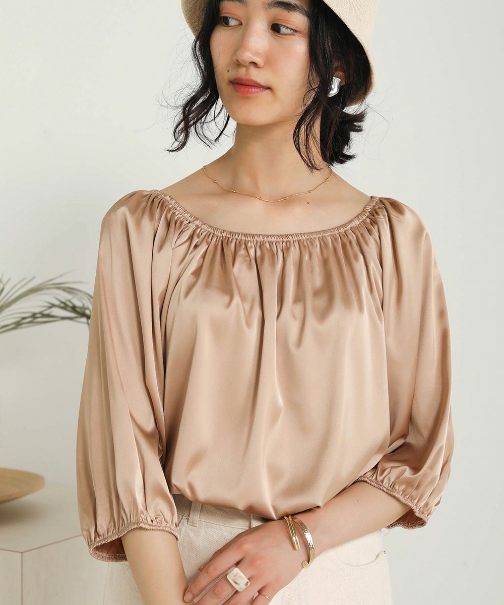 SATIN GATHERED BLOUSE