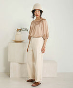 SATIN GATHERED BLOUSE