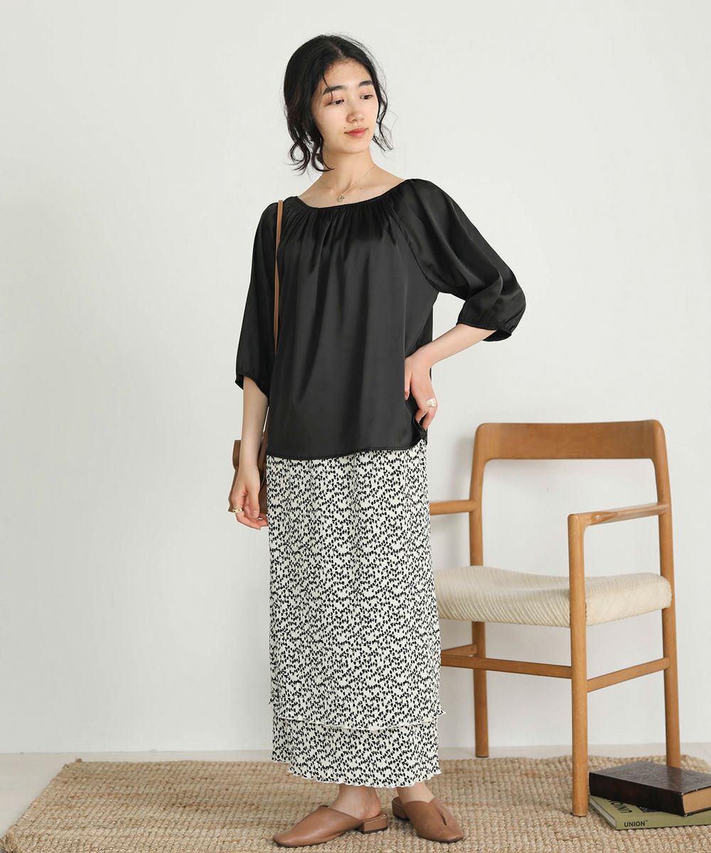 SATIN GATHERED BLOUSE