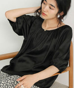 SATIN GATHERED BLOUSE