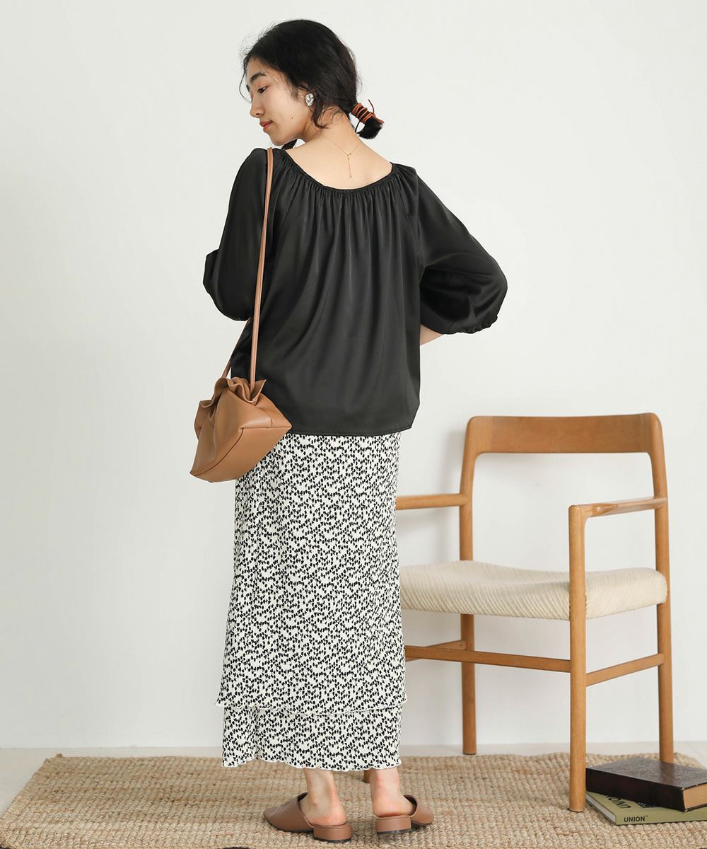 SATIN GATHERED BLOUSE