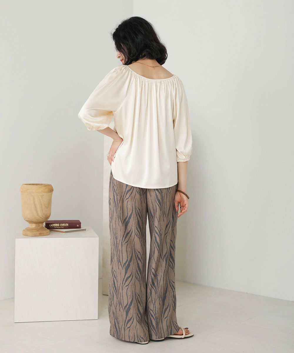 SATIN GATHERED BLOUSE