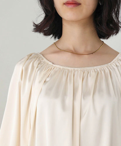 SATIN GATHERED BLOUSE