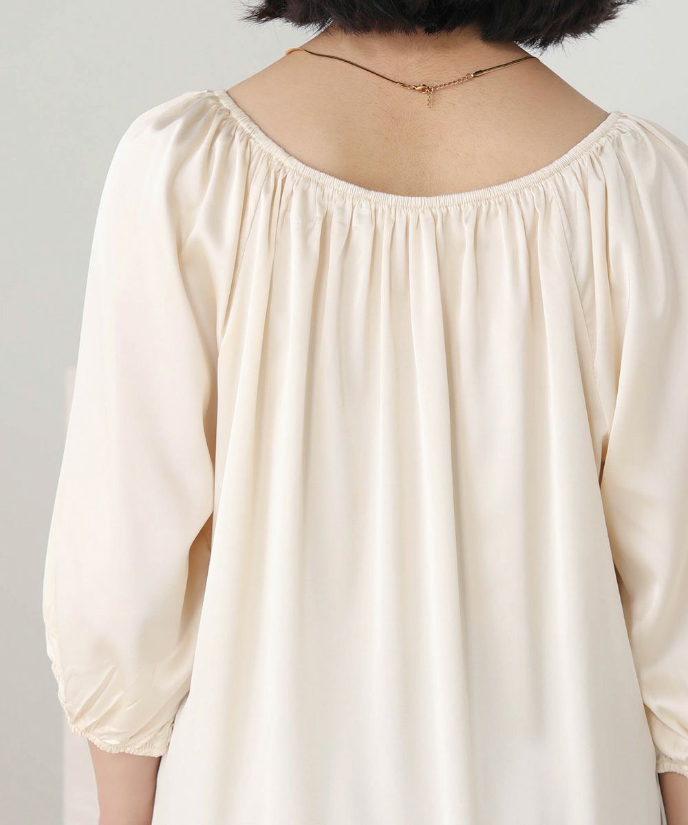 SATIN GATHERED BLOUSE