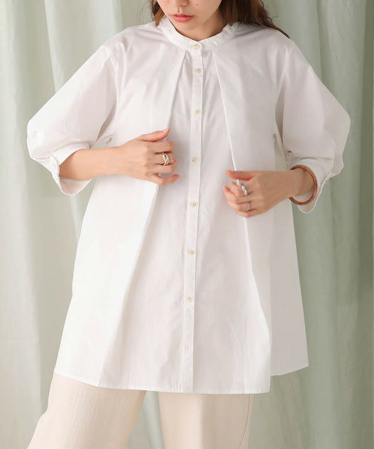 COTTON BROAD LANTERN SLEEVE BLOUSE