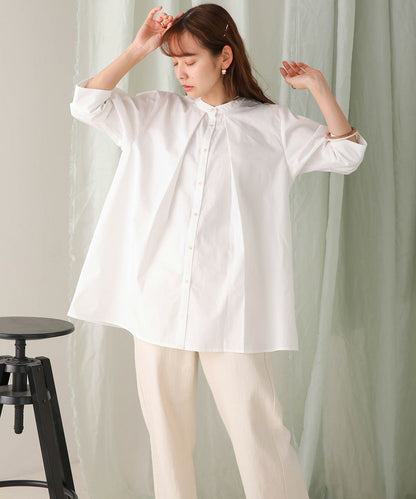 COTTON BROAD LANTERN SLEEVE BLOUSE