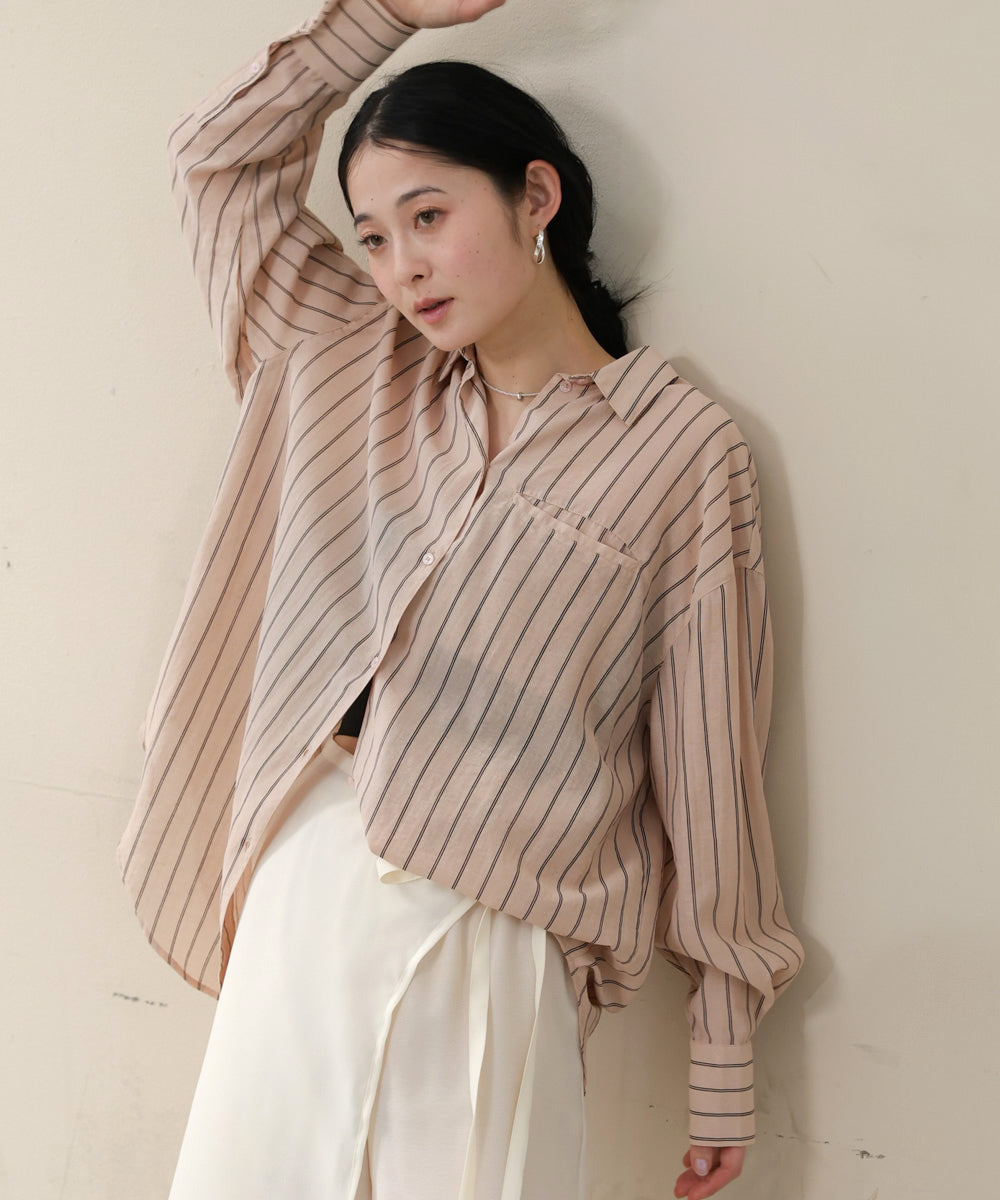 シアーストライプシャツ