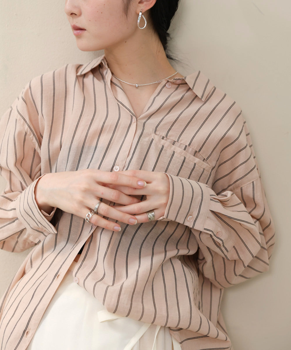 シアーストライプシャツ