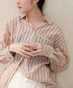 シアーストライプシャツ