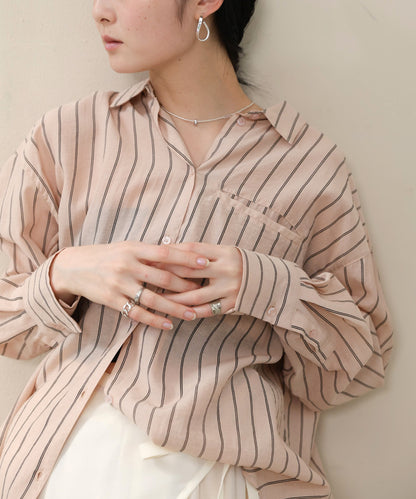 シアーストライプシャツ