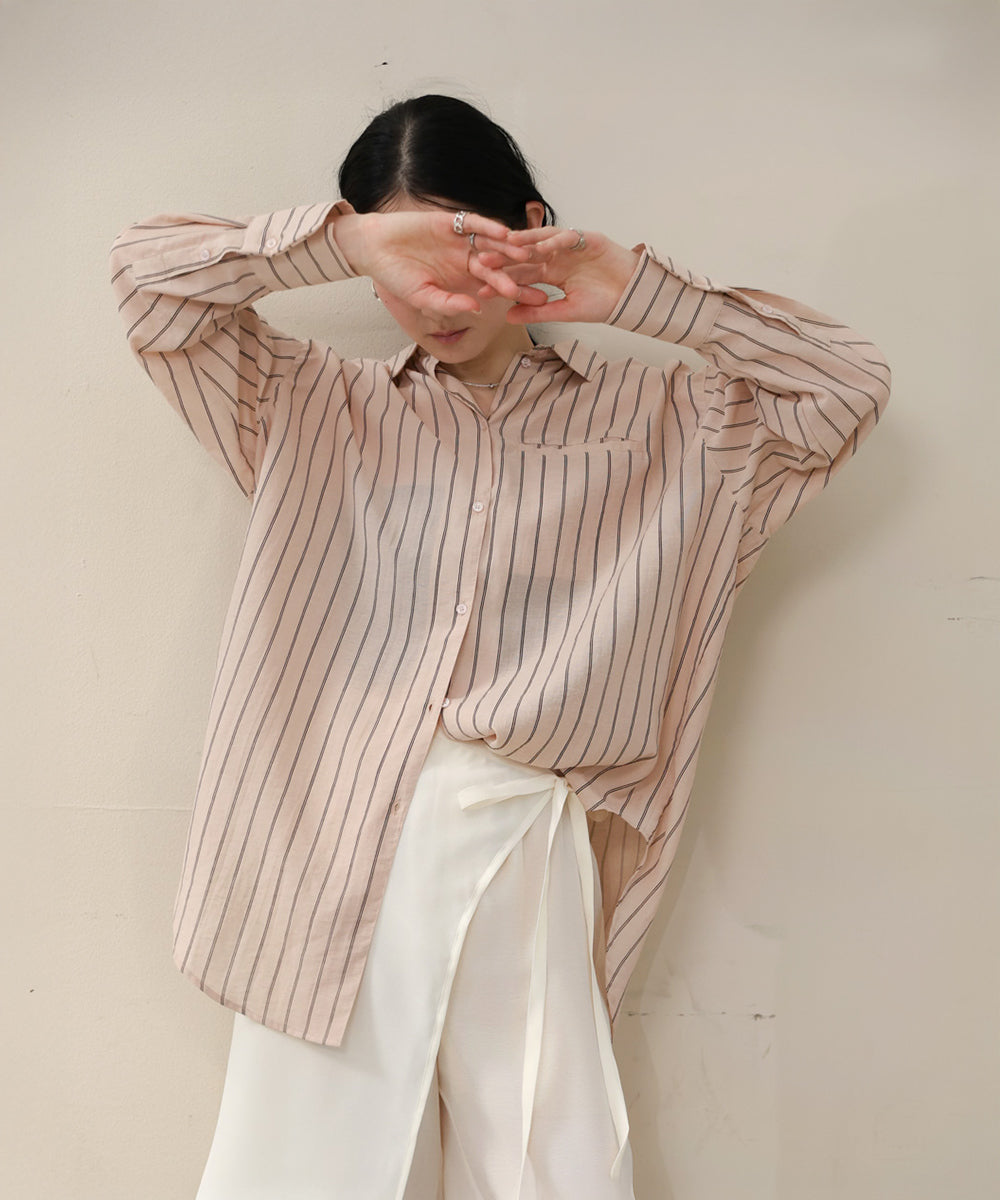 シアーストライプシャツ