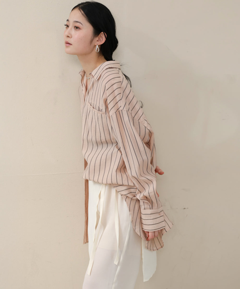 シアーストライプシャツ