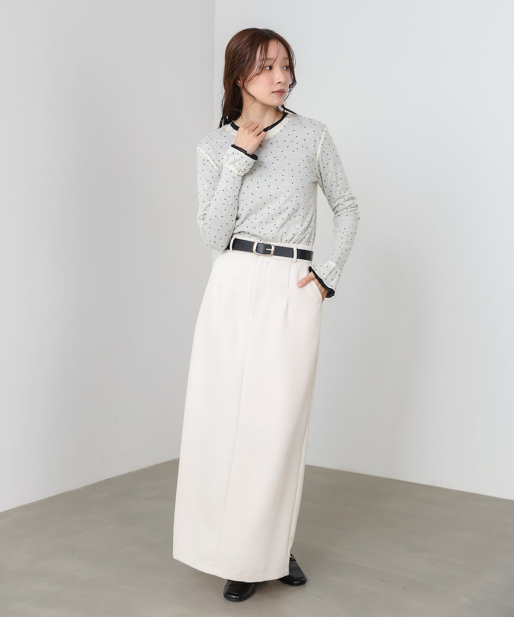 シアードットフリルカットソー