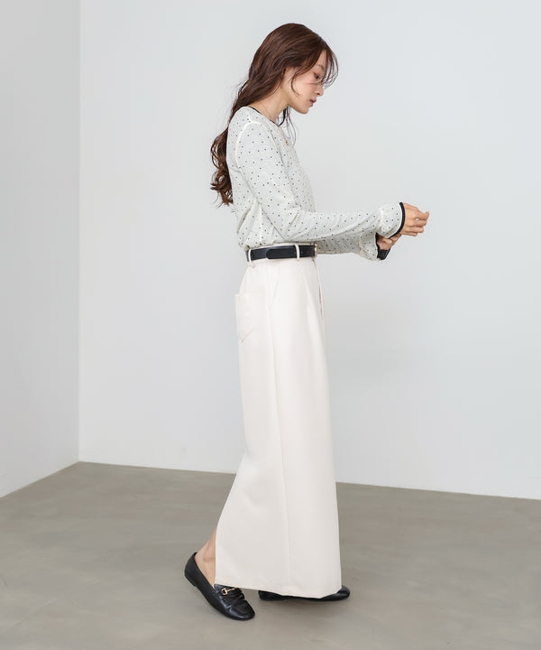 シアードットフリルカットソー