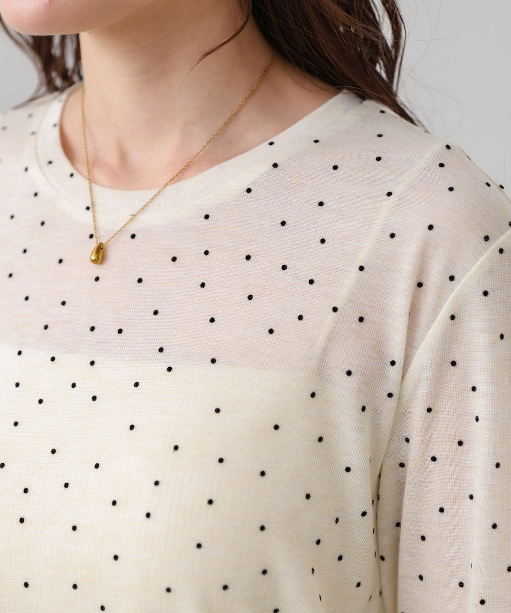 シアードットフリルカットソー