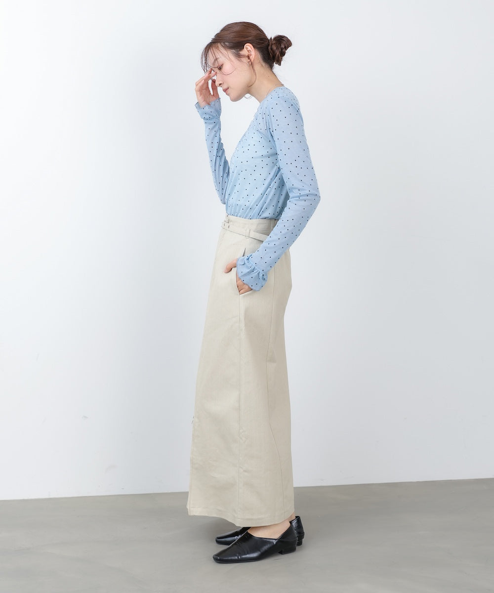 シアードットフリルカットソー