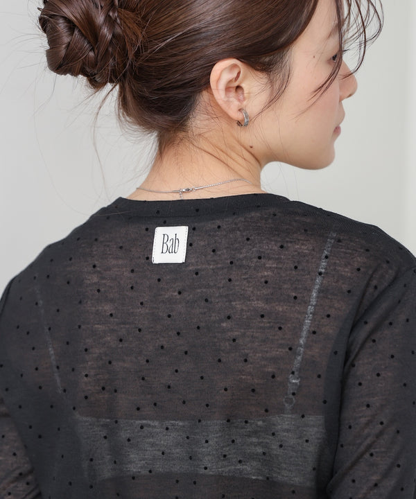 シアードットフリルカットソー