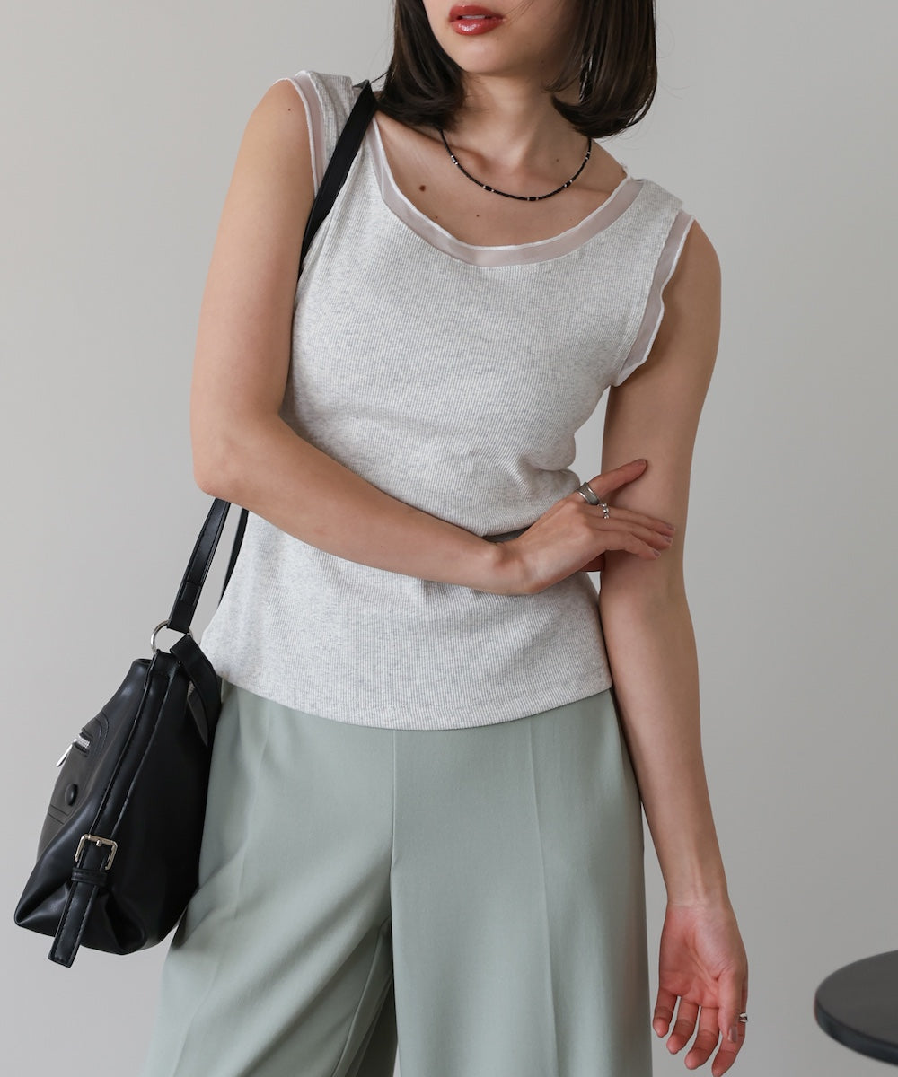 ベーシックシアーラインタンクトップ