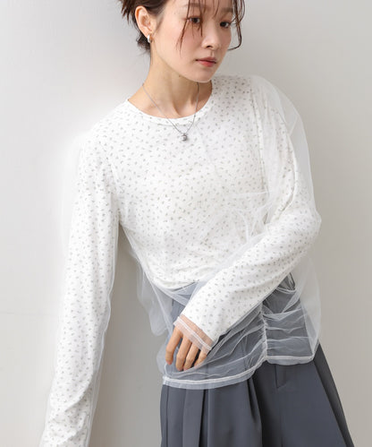 チュールレイヤードトップス