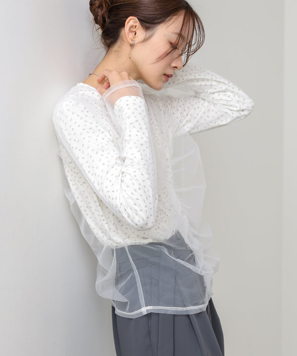 チュールレイヤードトップス