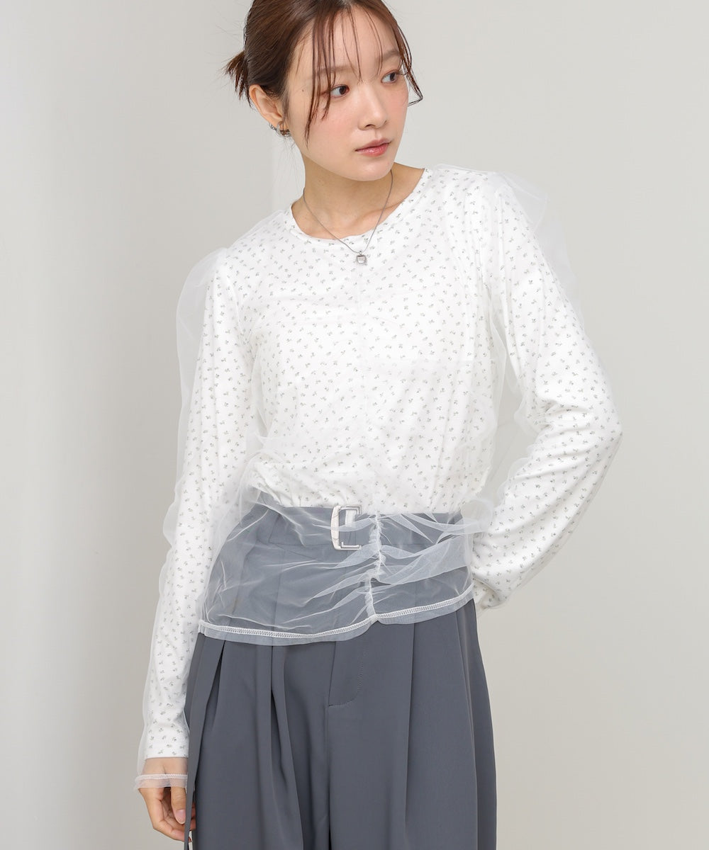 チュールレイヤードトップス