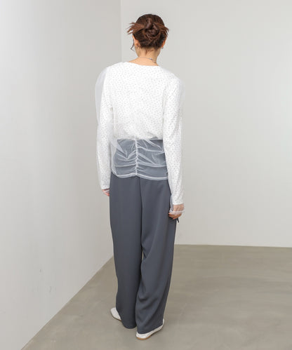 チュールレイヤードトップス