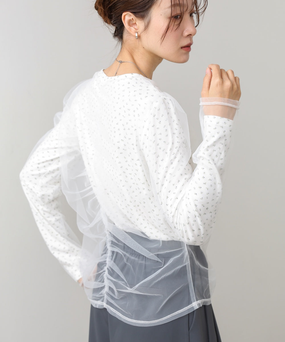 チュールレイヤードトップス