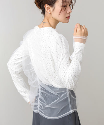 チュールレイヤードトップス