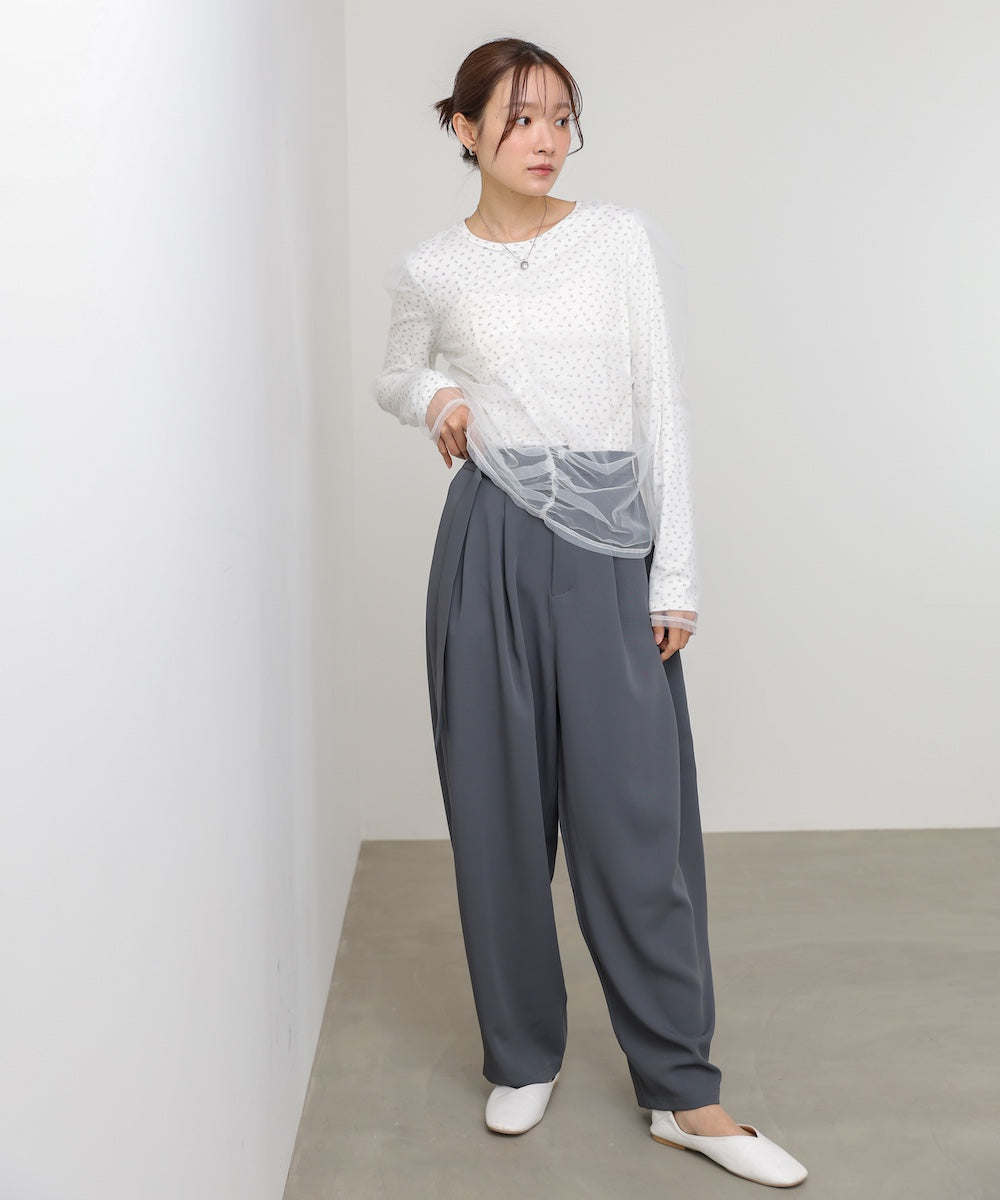 チュールレイヤードトップス