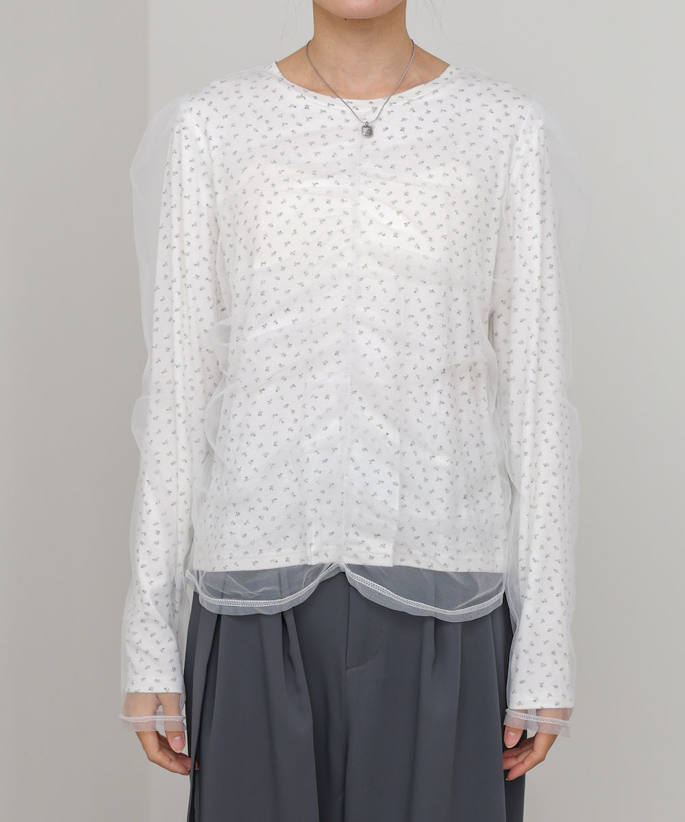 チュールレイヤードトップス