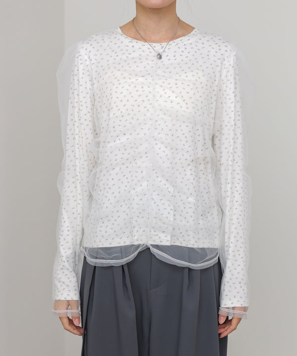 チュールレイヤードトップス