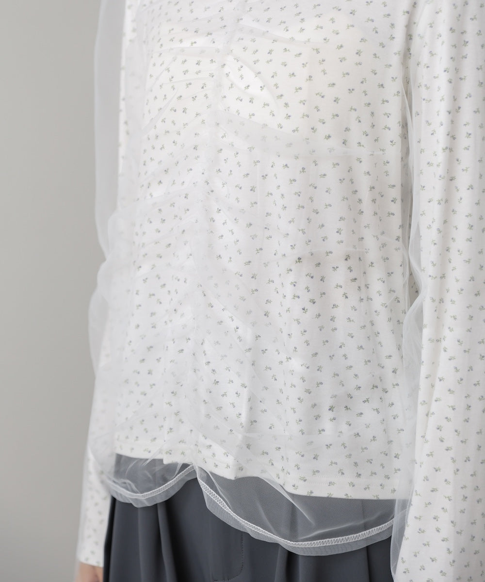 チュールレイヤードトップス