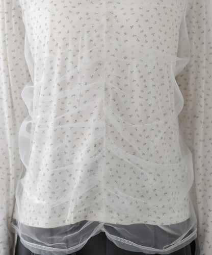 チュールレイヤードトップス