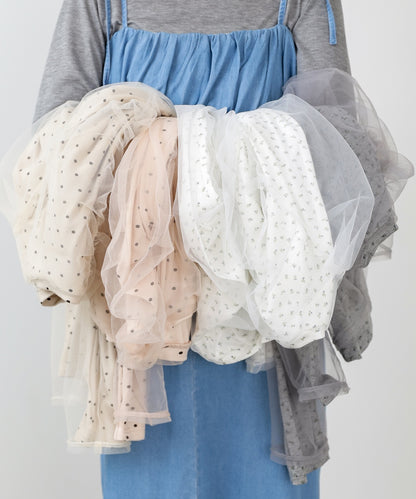 チュールレイヤードトップス