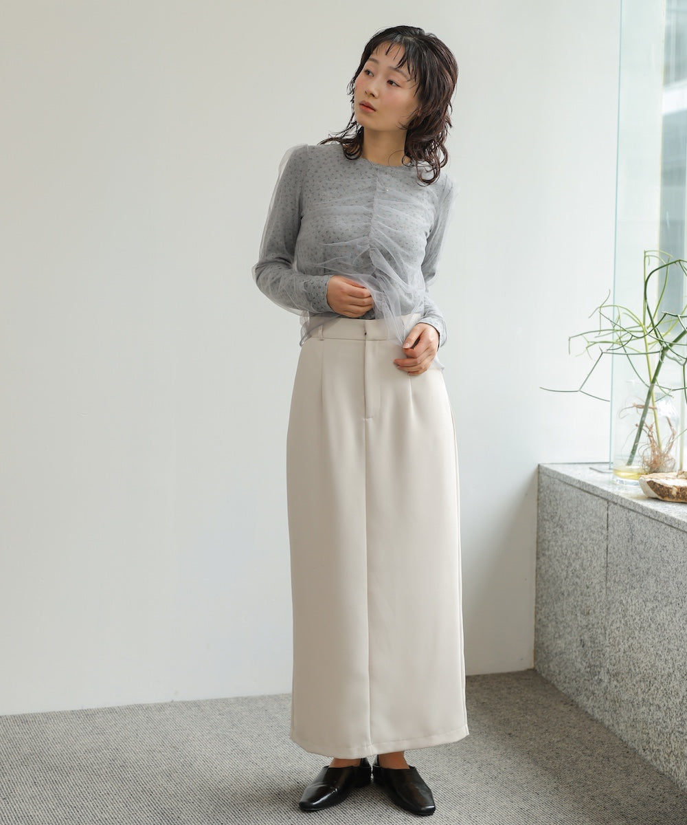 チュールレイヤードトップス