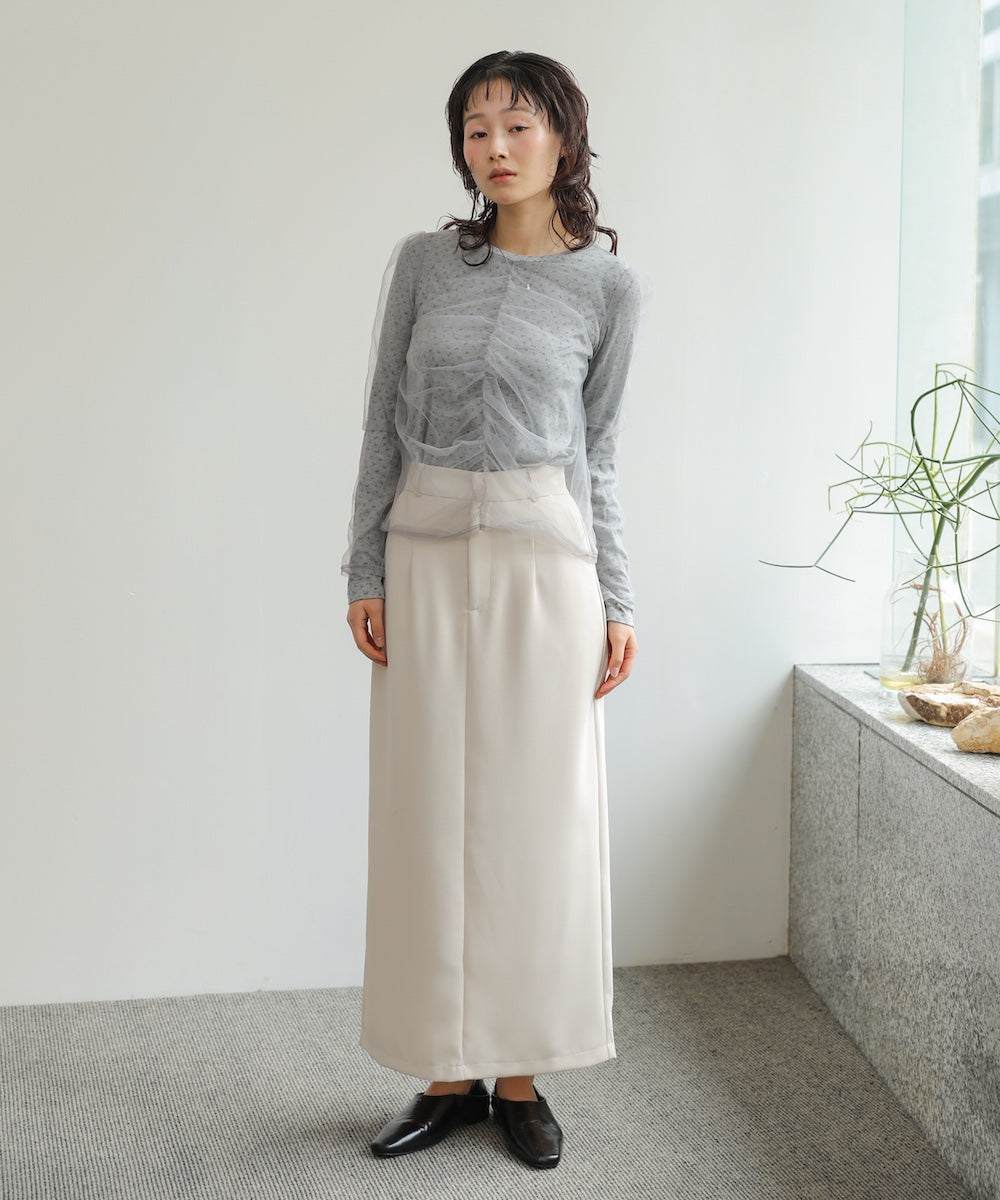 チュールレイヤードトップス