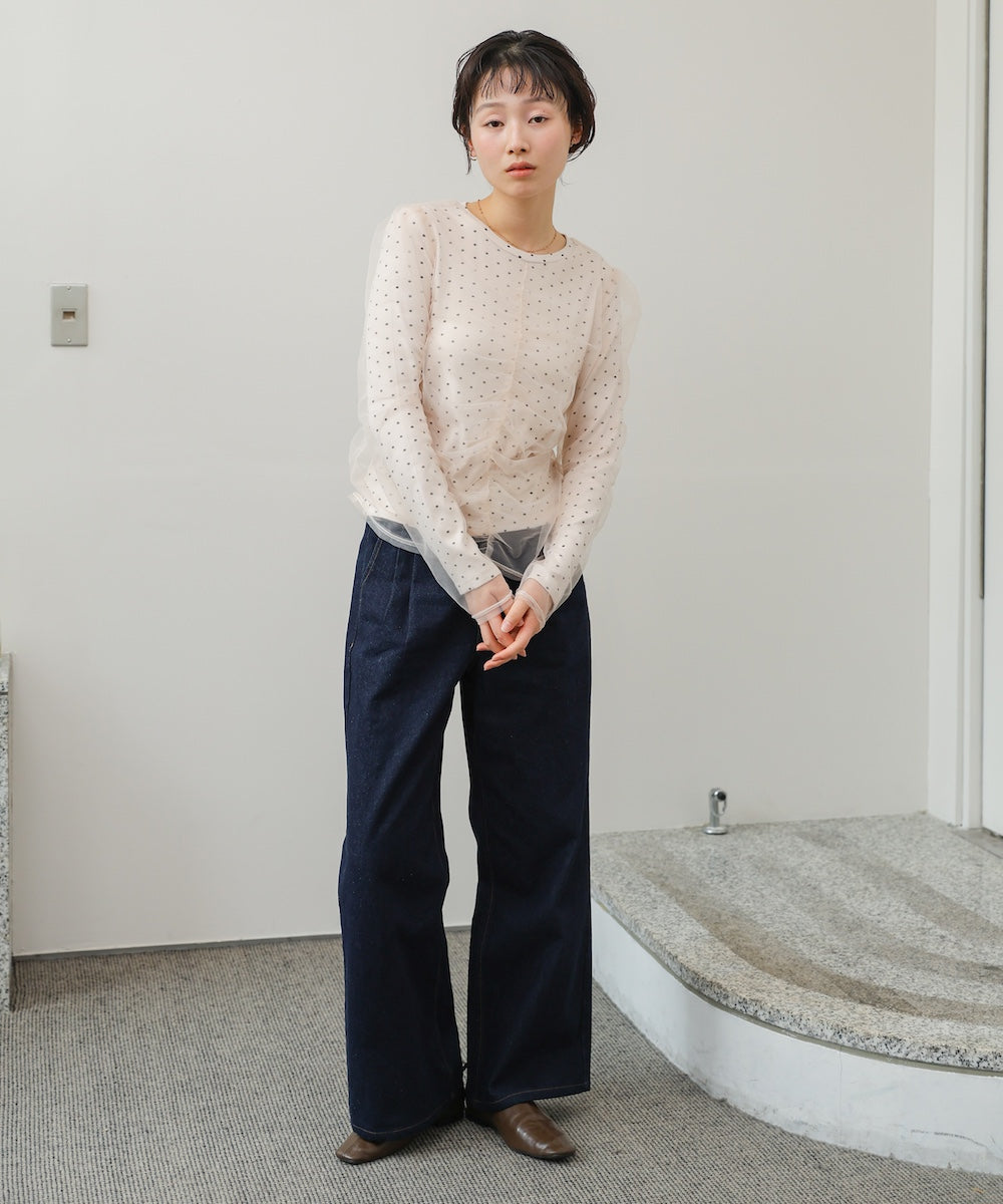 チュールレイヤードトップス