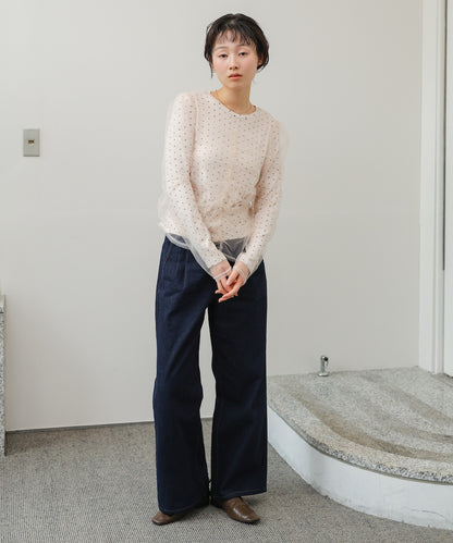 チュールレイヤードトップス