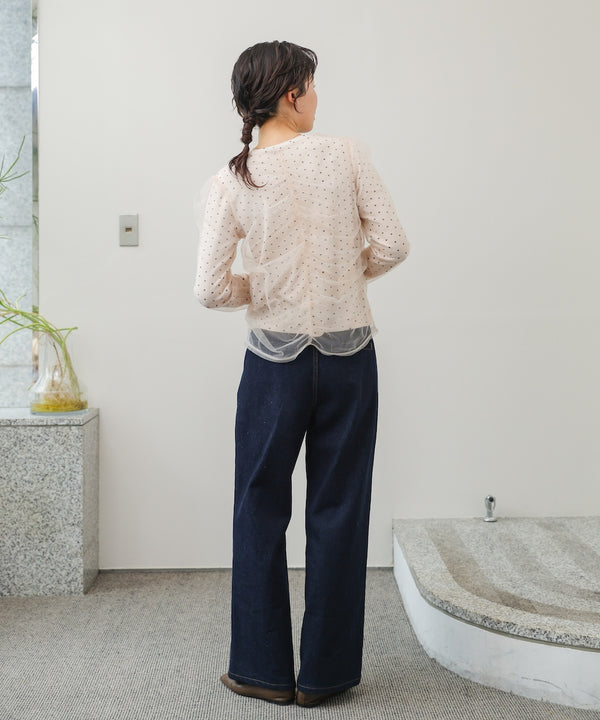 チュールレイヤードトップス