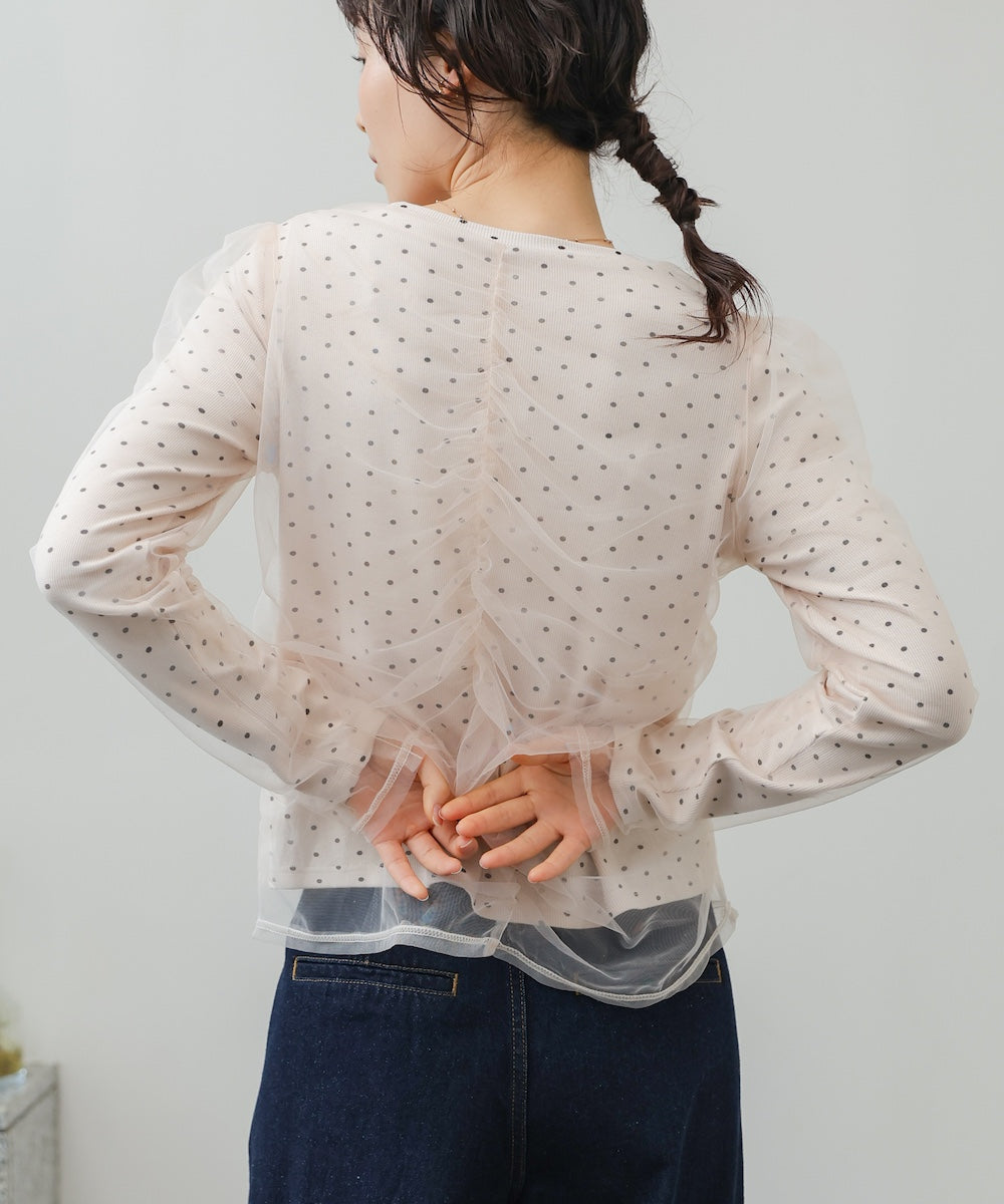 チュールレイヤードトップス