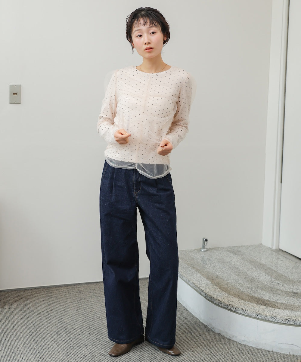 チュールレイヤードトップス