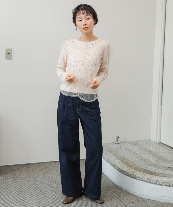 チュールレイヤードトップス