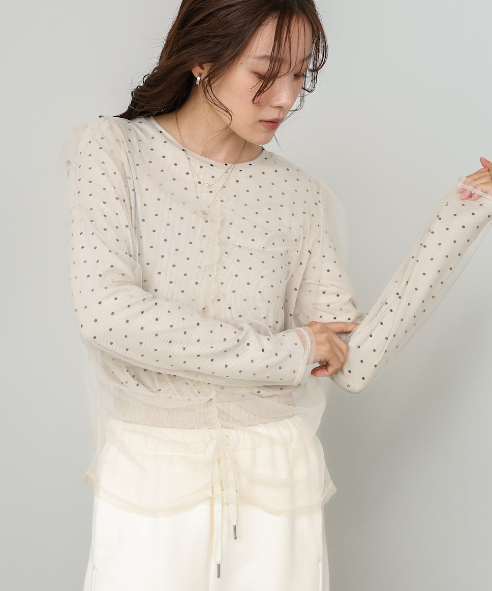 チュールレイヤードトップス