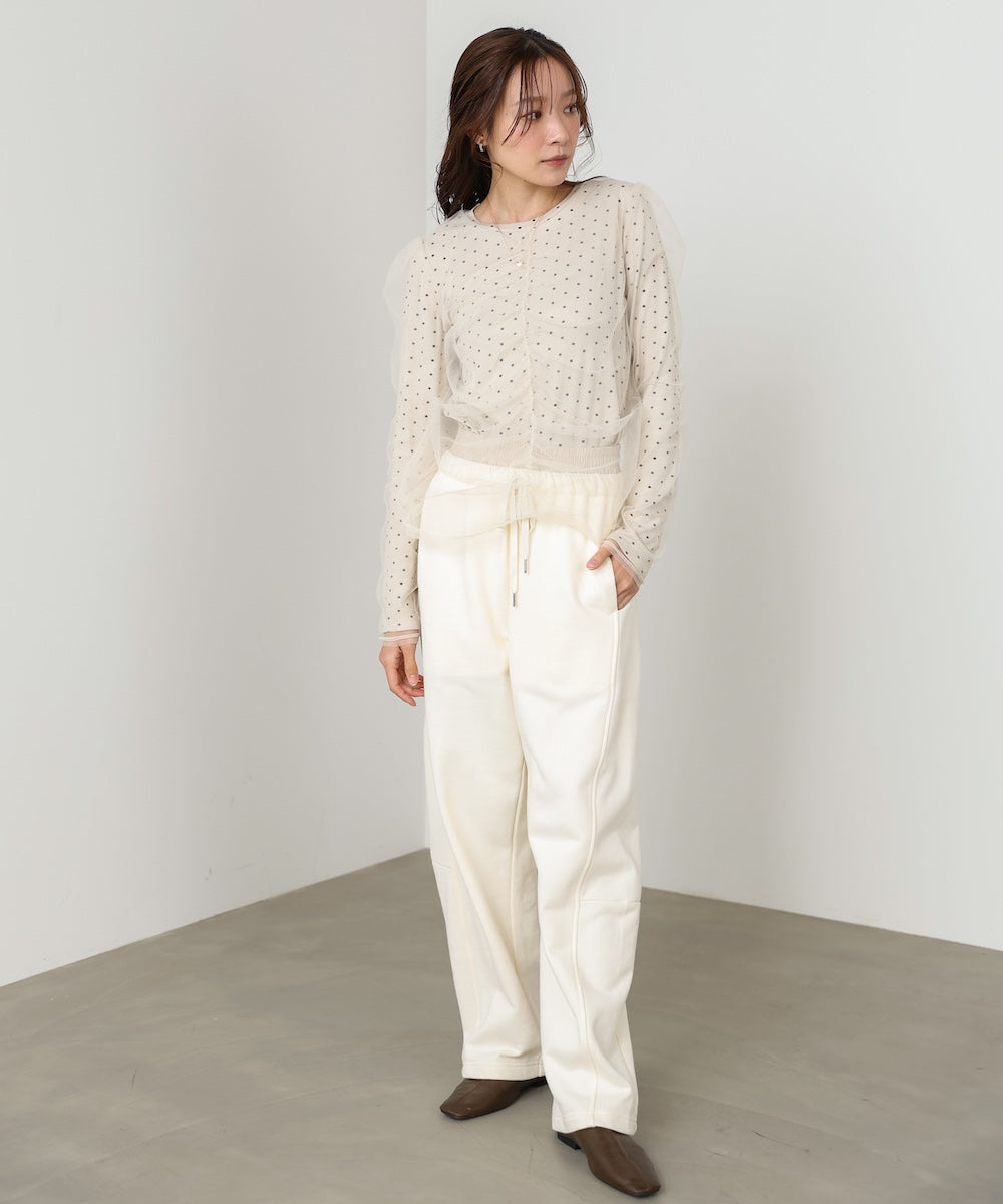 チュールレイヤードトップス