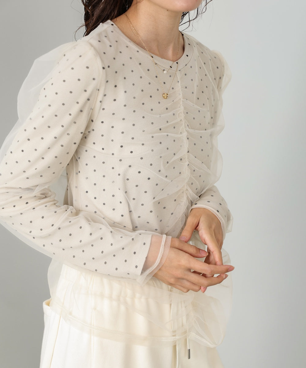 チュールレイヤードトップス