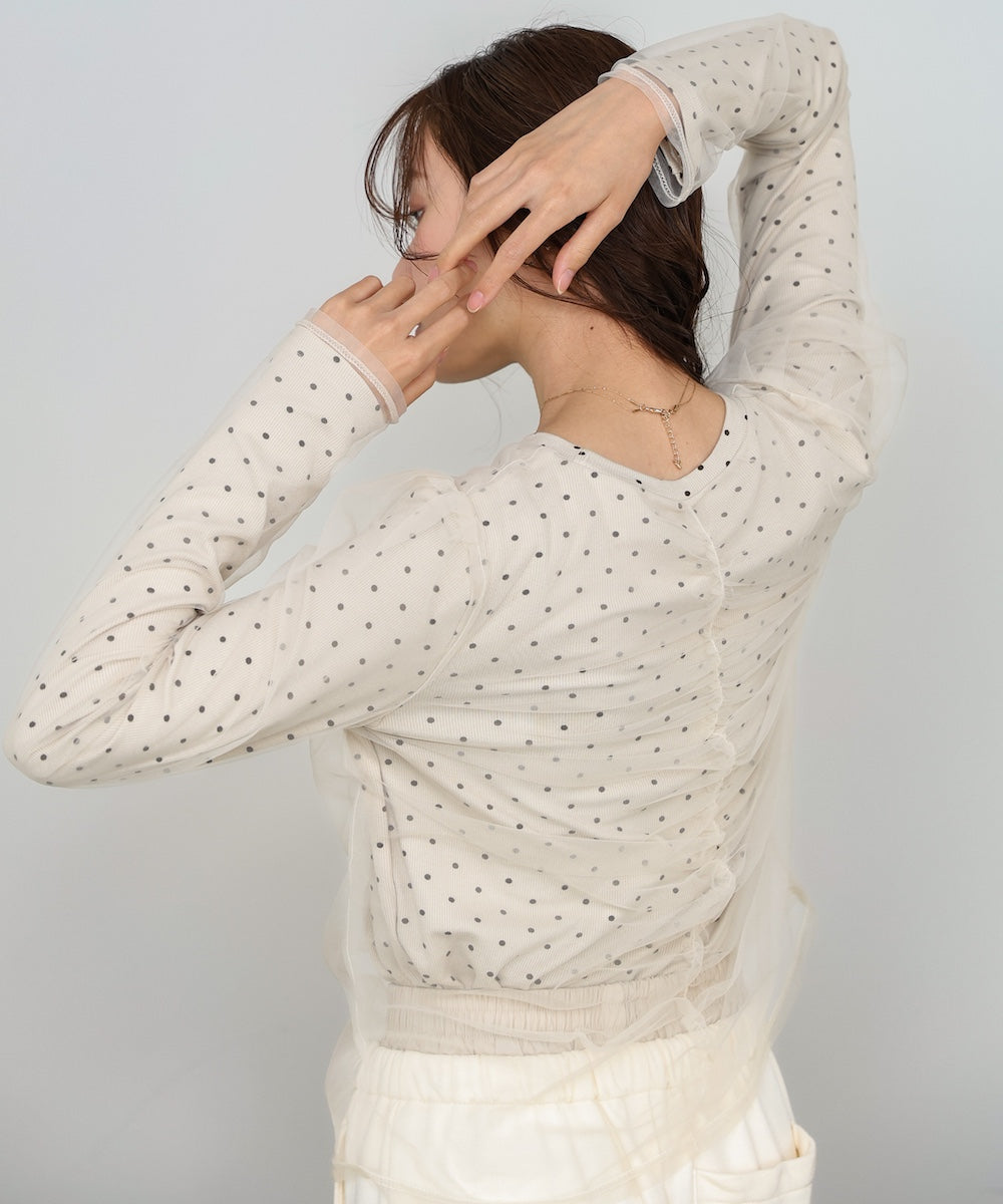 チュールレイヤードトップス