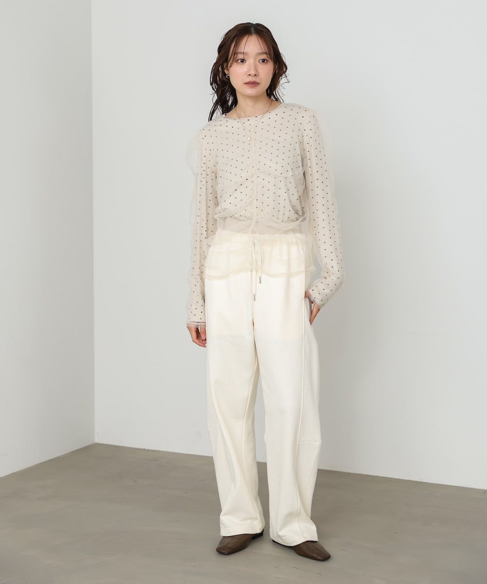 チュールレイヤードトップス