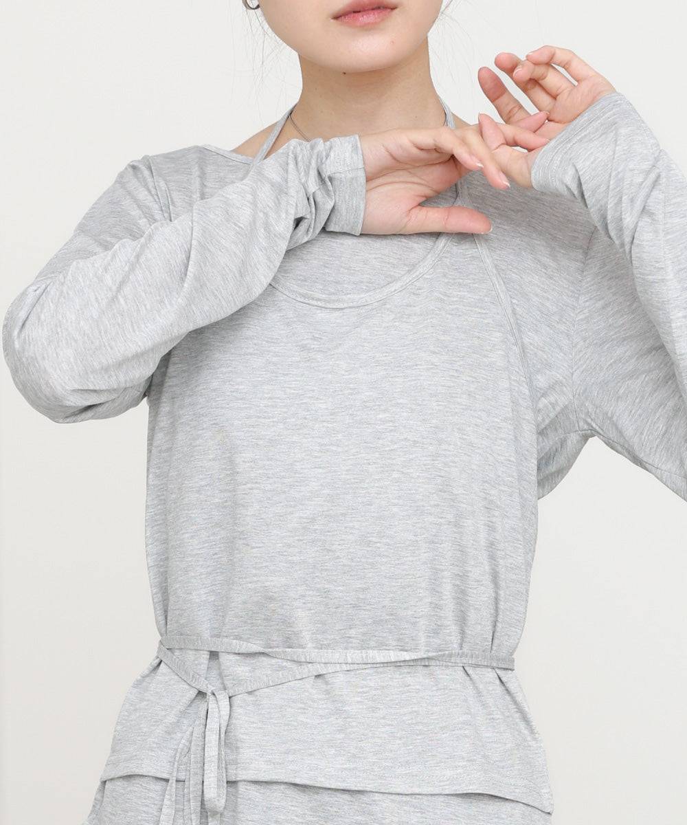 ホルターレイヤードカットソー