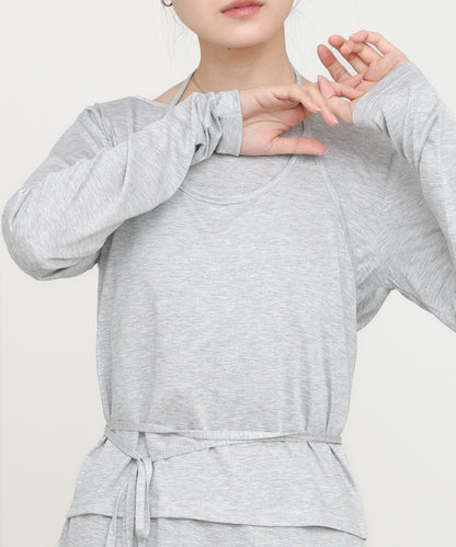 ホルターレイヤードカットソー