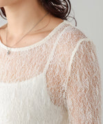 メッシュレースプルオーバー